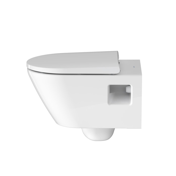 Фото Унитаз подвесной Duravit D-Neo 2578090000, безободковый, с сиденьем, белый глянцевый