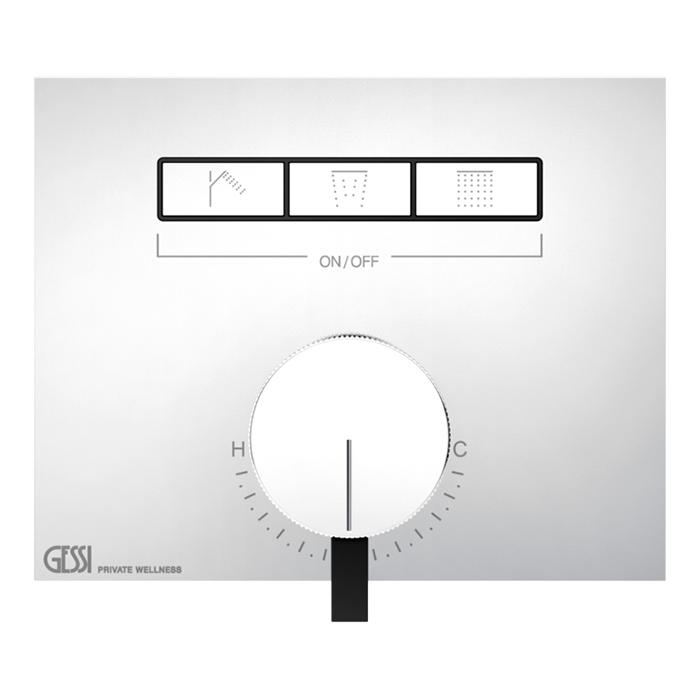 Фото Смеситель Gessi Hi-Fi 63081#031 для душа с переключателем на 3 потока, хром