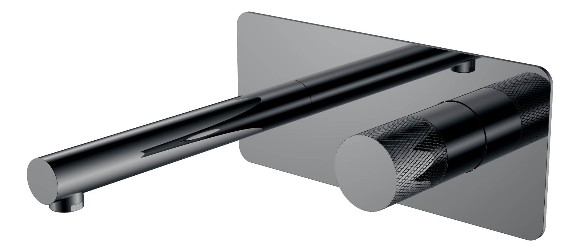 Фото Смеситель для раковины Boheme Stick 125-SGM.2 настенный графит глянец L 18,5 см