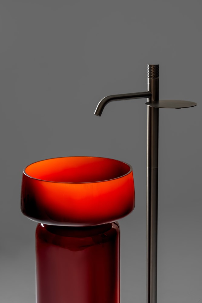 Фото Пьедестал для раковины Boheme Glow Smoke 810-BASE-GS-T напольный круглый 68 см, Terracotta (дымчатая терракота)