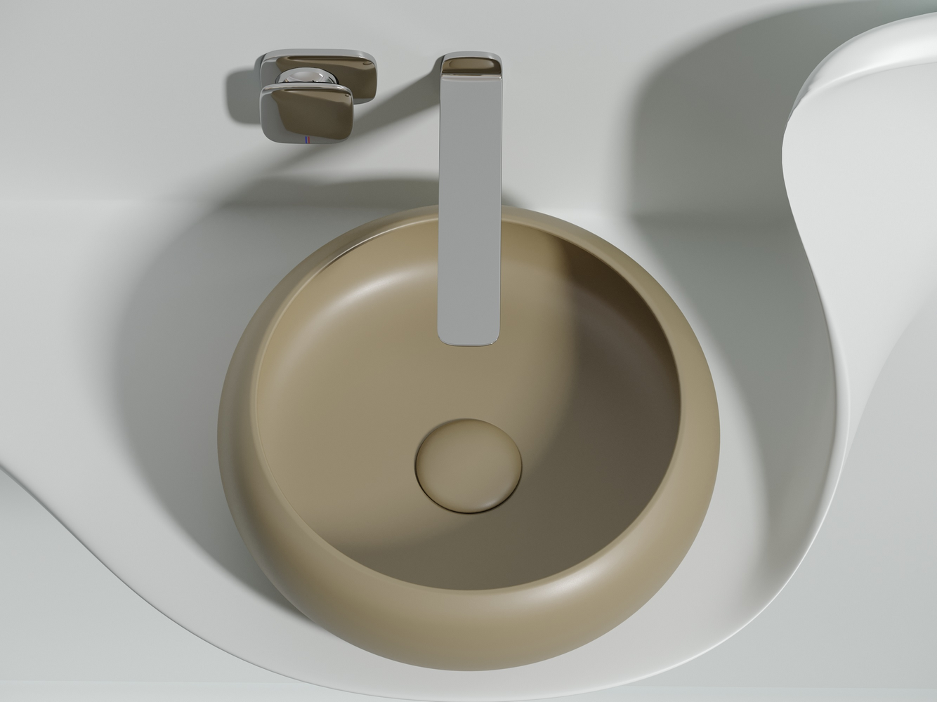 Фото Раковина Ceramicanova Element CN6050MC накладная 36 × 36 × 12 см, капучино матовый