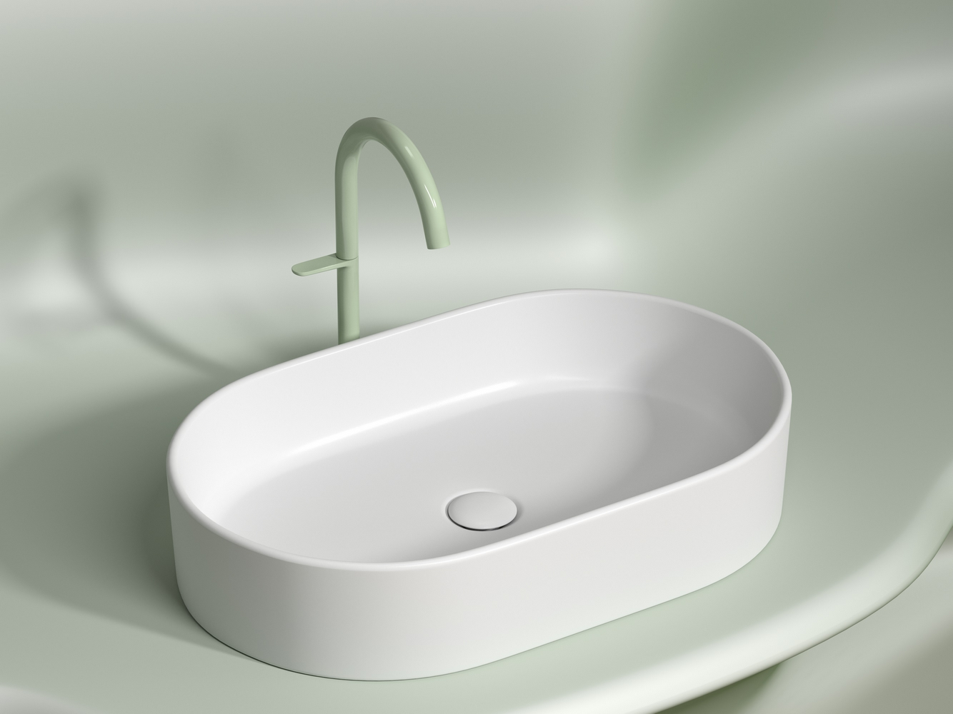 Фото Раковина Ceramicanova Element CN6048MW накладная 60 × 38,5 × 12,2 см, белый матовый