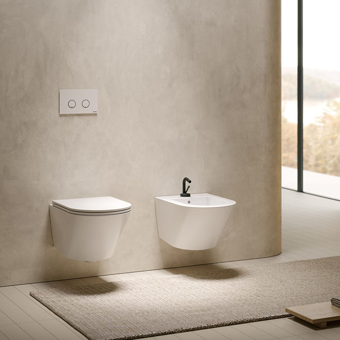 Фото Унитаз подвесной Globo Forty3 FOS07.BI, безободковый, без сиденья, белый глянцевый