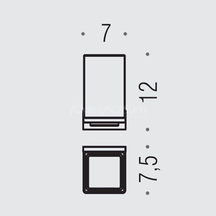 Фото Стакан Colombo Look B1602.GM-VAN подвесной графит матовый/стекло матовое