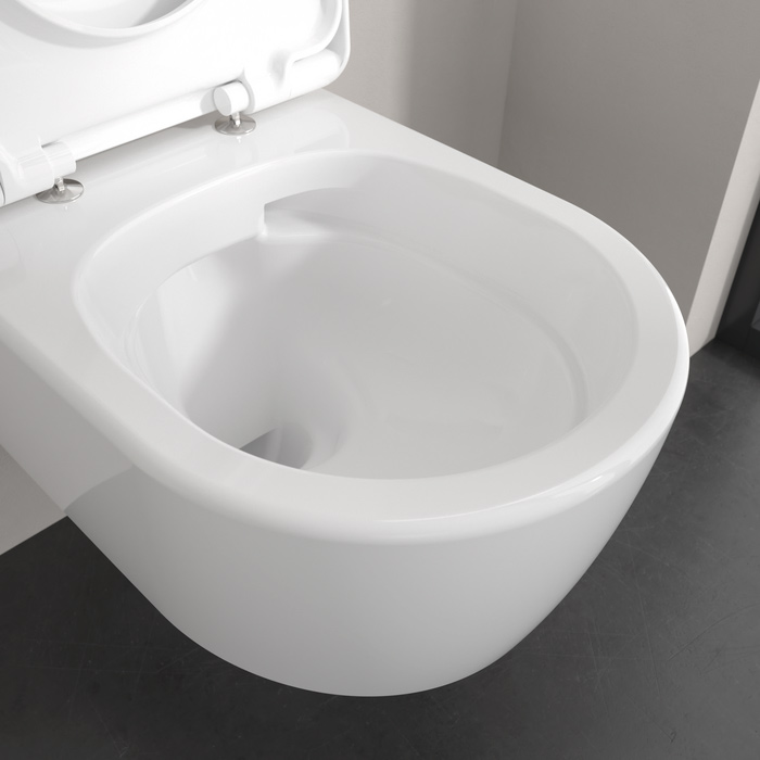 Фото Унитаз подвесной Villeroy & Boch Skyla 5656CL01, безободковый, с сиденьем с микролифтом, белый глянцевый