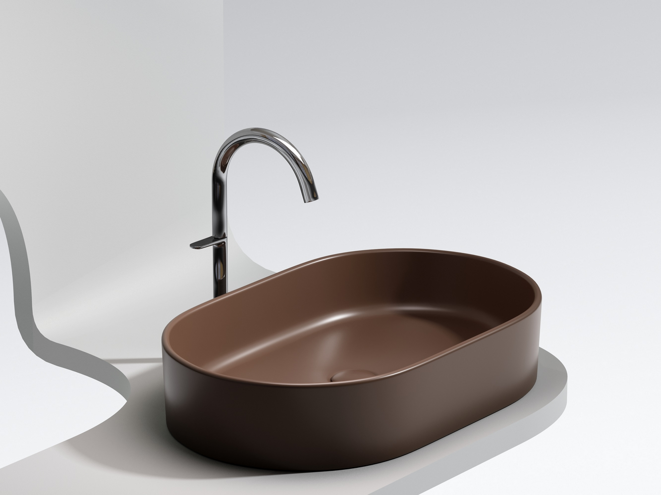 Фото Раковина Ceramicanova Element CN6048MDB накладная 60 × 38,5 × 12,2 см, темно-коричневый матовый
