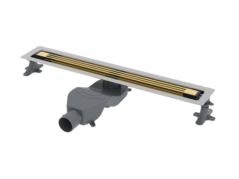 Фото Душевой лоток Boheme B&T Infinity 981-80-G, 80 см, с сифоном, золото глянец