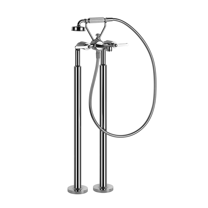 Фото Смеситель Gessi Venti20 65128#031 напольный для ванны с душем, хром