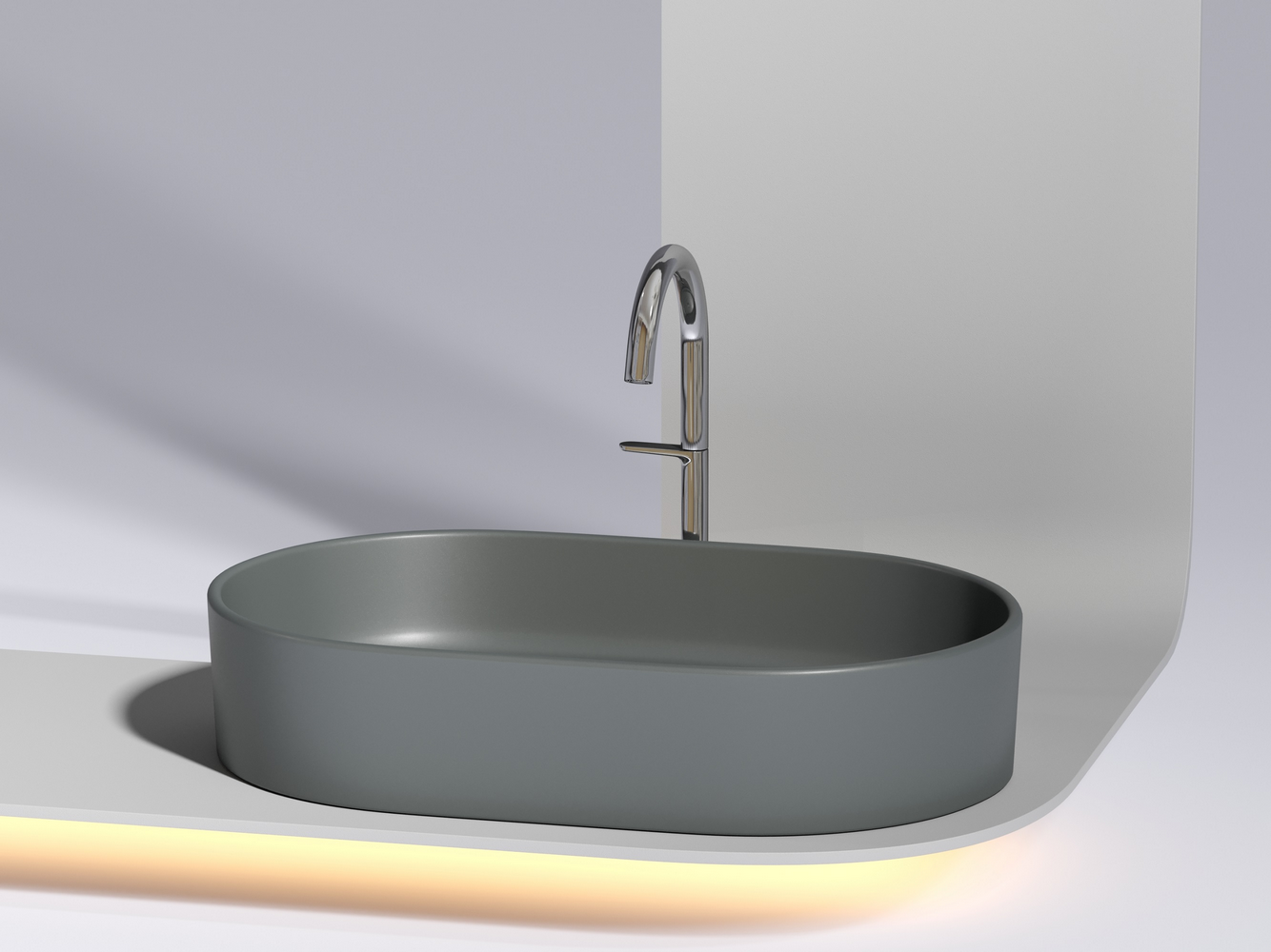 Фото Раковина Ceramicanova Element CN6048MDH накладная 60 × 38,5 × 12,2 см, темный антрацит матовый