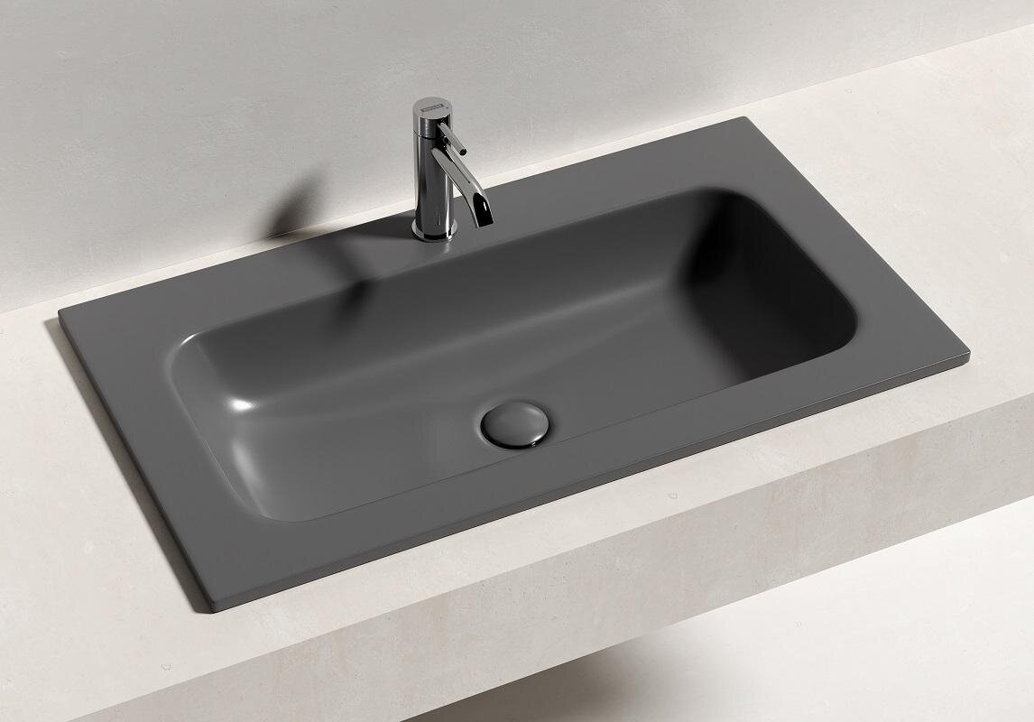 Фото Раковина Ceramicanova Grace CN7012MDH мебельная 81 × 45,7 × 13,7 см, темный антрацит матовый