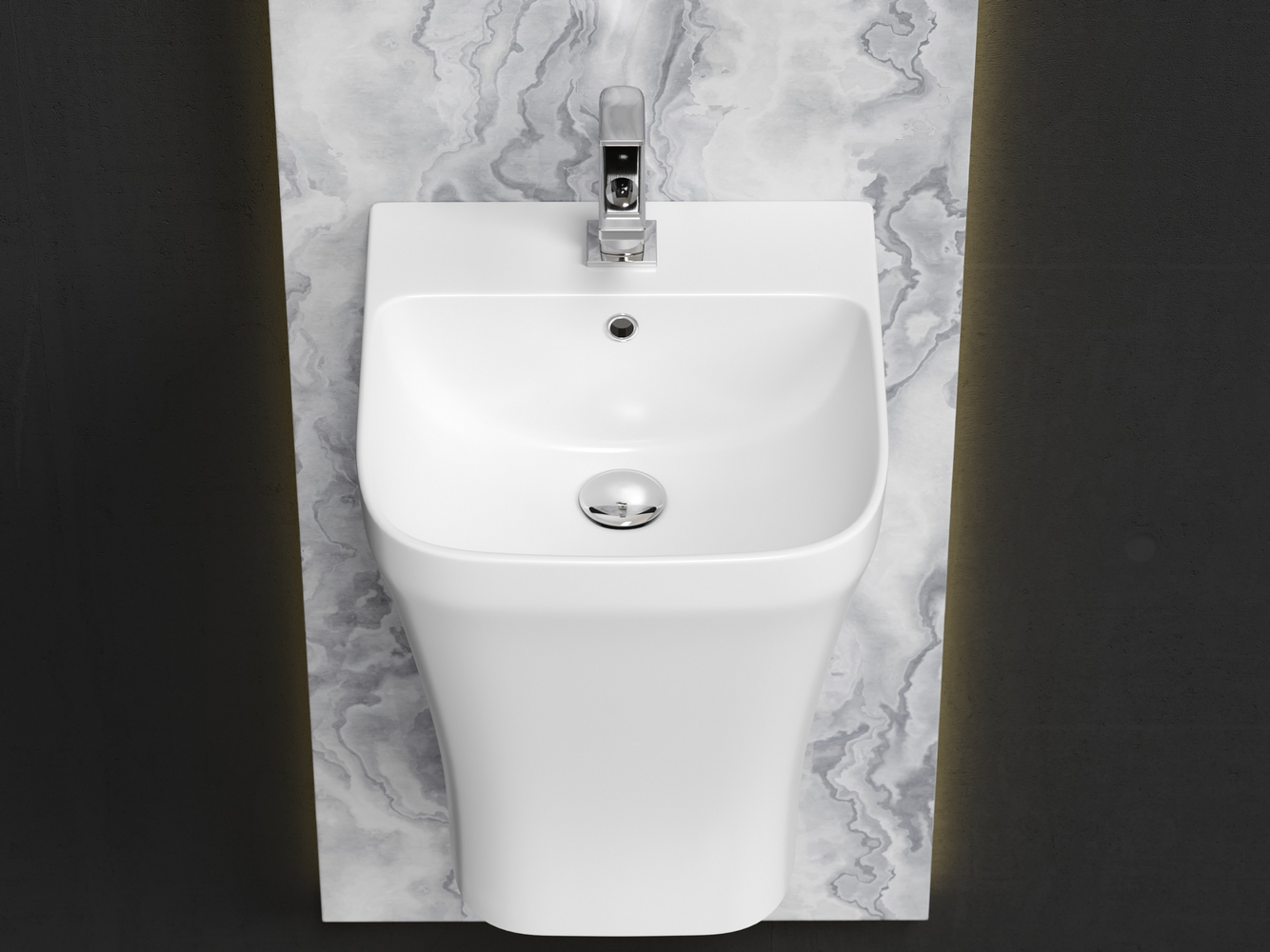 Фото Раковина Ceramicanova Dion CN6067 напольная 36,5 × 40 × 45,5 см, белый глянцевый