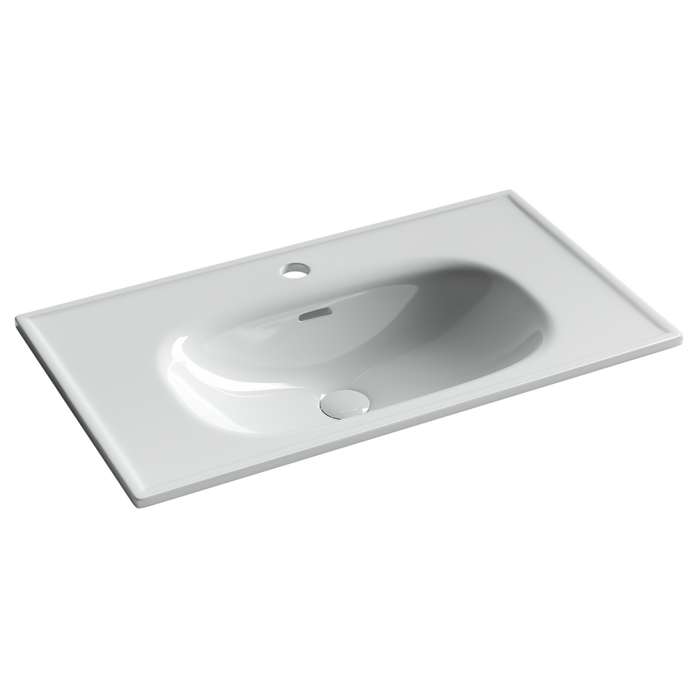 Фото Раковина Ceramicanova Sabo CN13002 мебельная 81 × 46,5 × 19 см, белый глянцевый