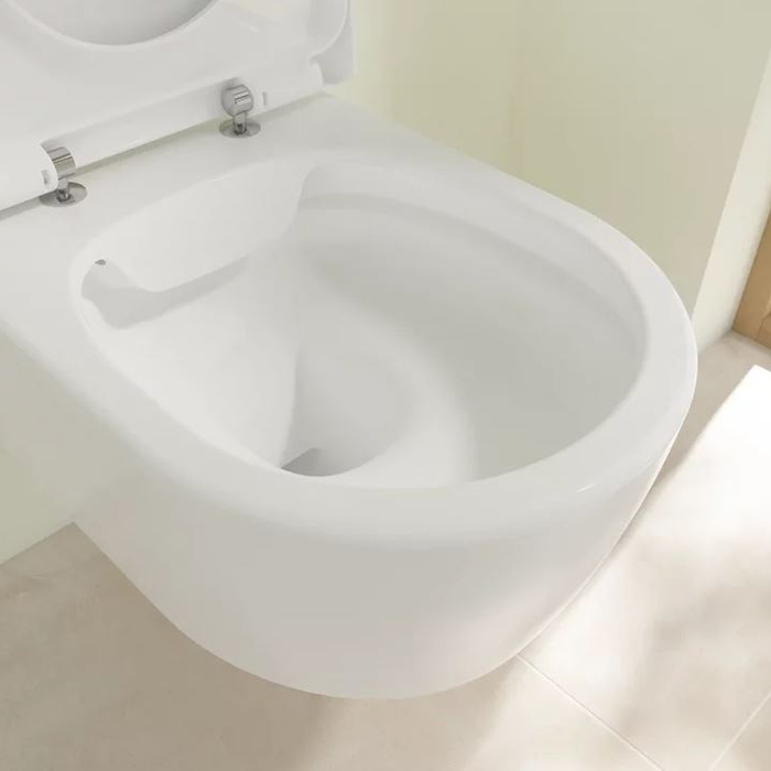 Фото Унитаз подвесной Villeroy & Boch Avento 5656HR01, безободковый, с сиденьем с микролифтом, белый глянцевый