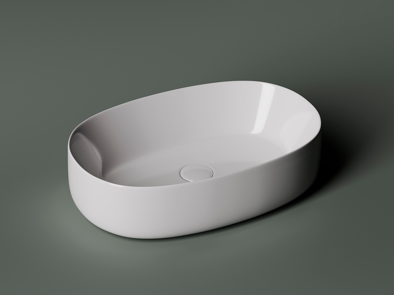 Фото Раковина Ceramicanova Element CN5023 накладная 54 × 35 × 14,5 см, белый глянцевый