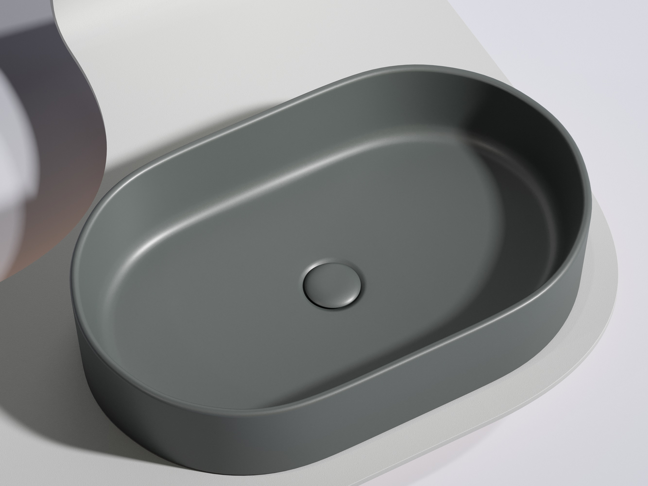 Фото Раковина Ceramicanova Element CN6048MDH накладная 60 × 38,5 × 12,2 см, темный антрацит матовый