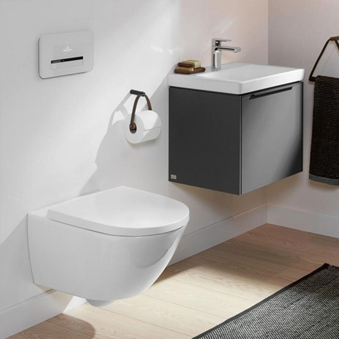 Фото Унитаз подвесной Villeroy & Boch Subway 3.0 4670TSR1, безободковый, с сиденьем с микролифтом, белый глянцевый