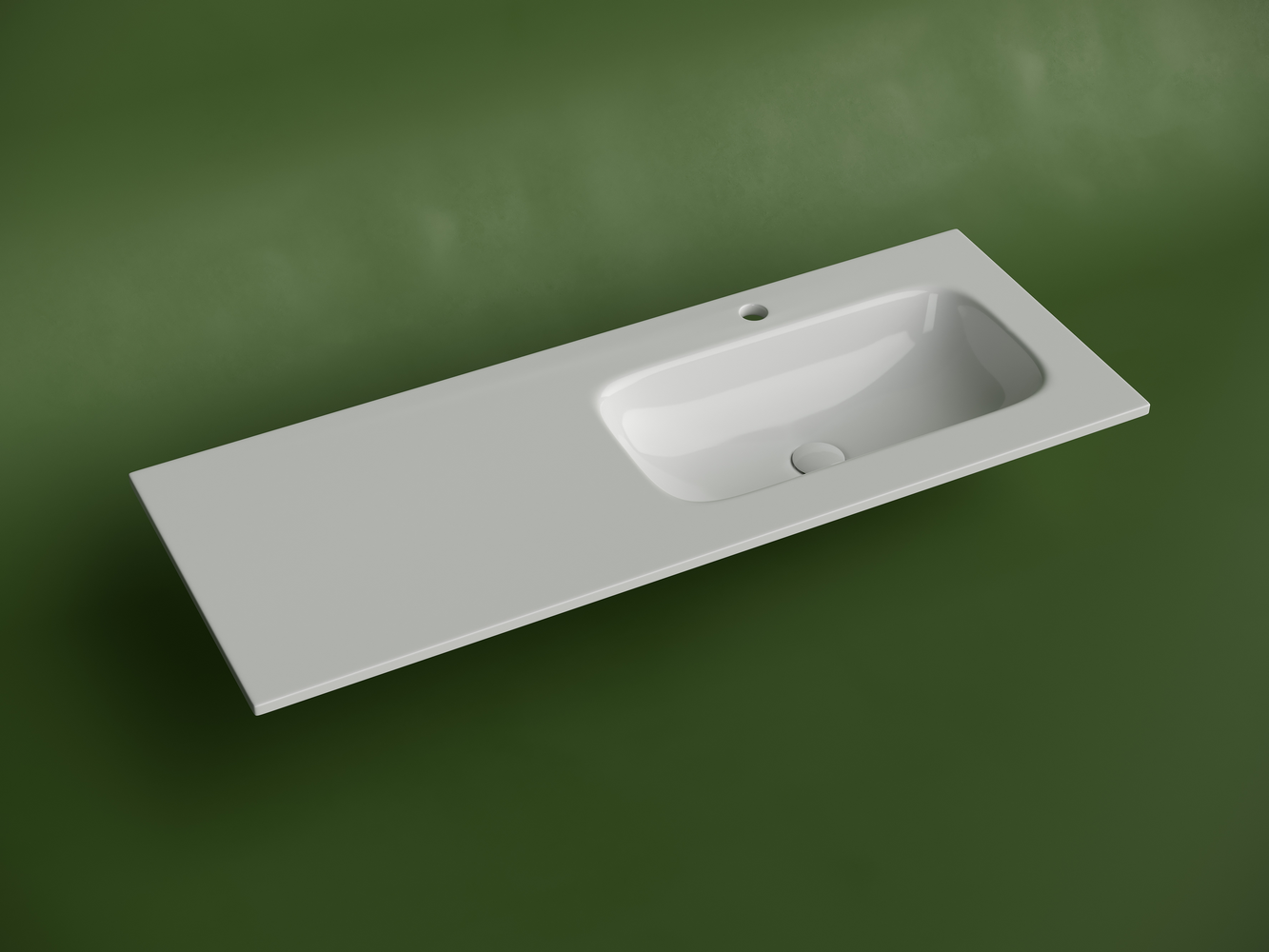 Фото Раковина Ceramicanova Grace CN7021 мебельная 121 × 45,7 × 13,7 см, белый глянцевый