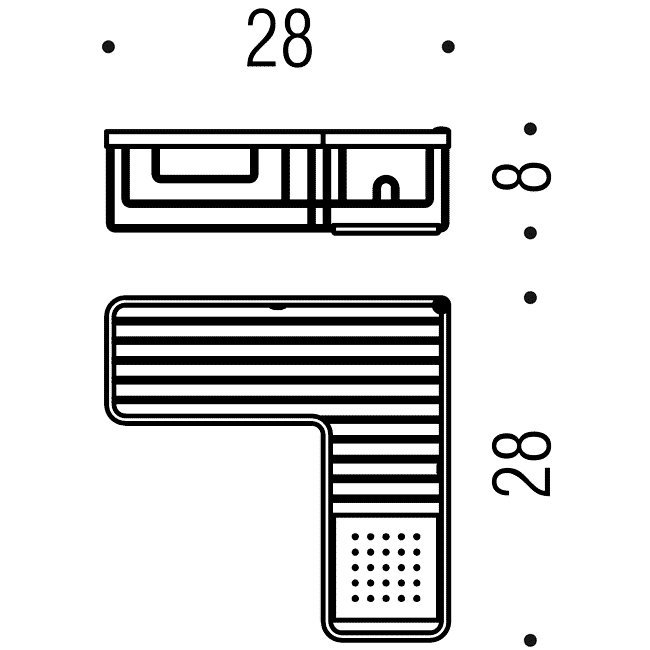 Фото Полка Colombo Angolari B9614.CR подвесная хром глянец