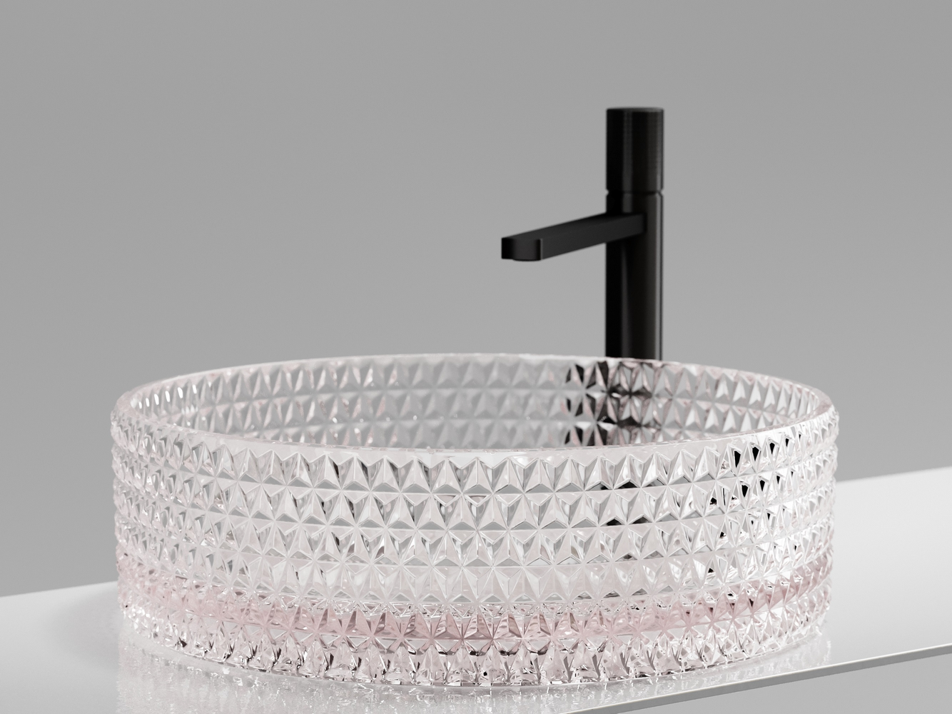 Фото Раковина Ceramicanova Cristal CN6061 накладная 36 × 36 × 11,2 см, розовый глянцевый