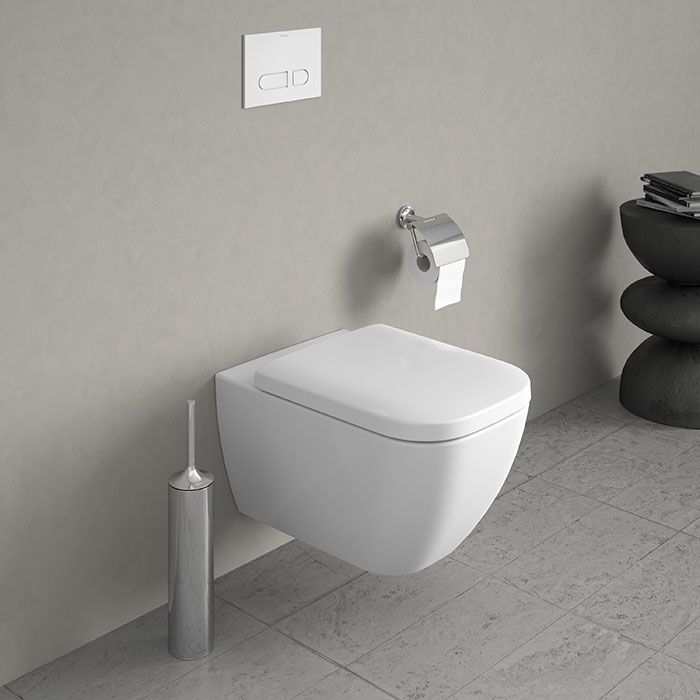 Фото Унитаз подвесной Duravit Happy D.2 2222092000, безободковый, без сиденья, белый глянцевый