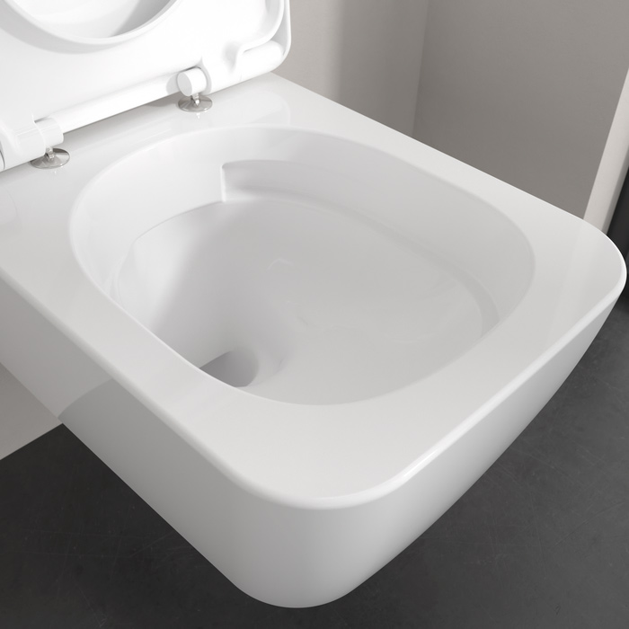 Фото Унитаз подвесной Villeroy & Boch Skyla 4682CL01, безободковый, с сиденьем с микролифтом, белый глянцевый