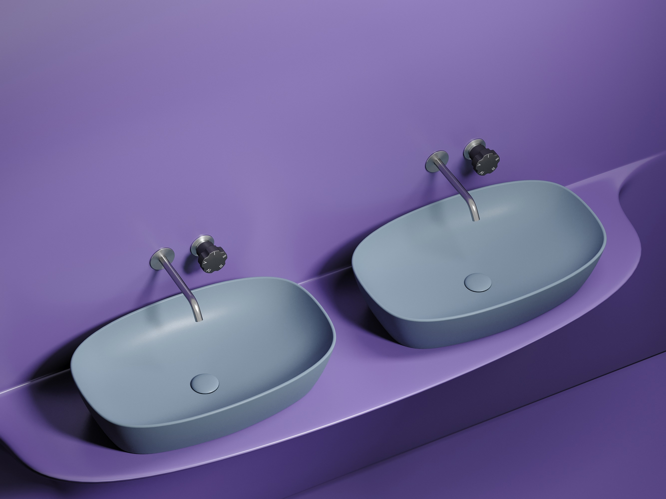 Фото Раковина Ceramicanova Element CN6049MHL накладная 61 × 38,5 × 14 см, серо-голубой матовый