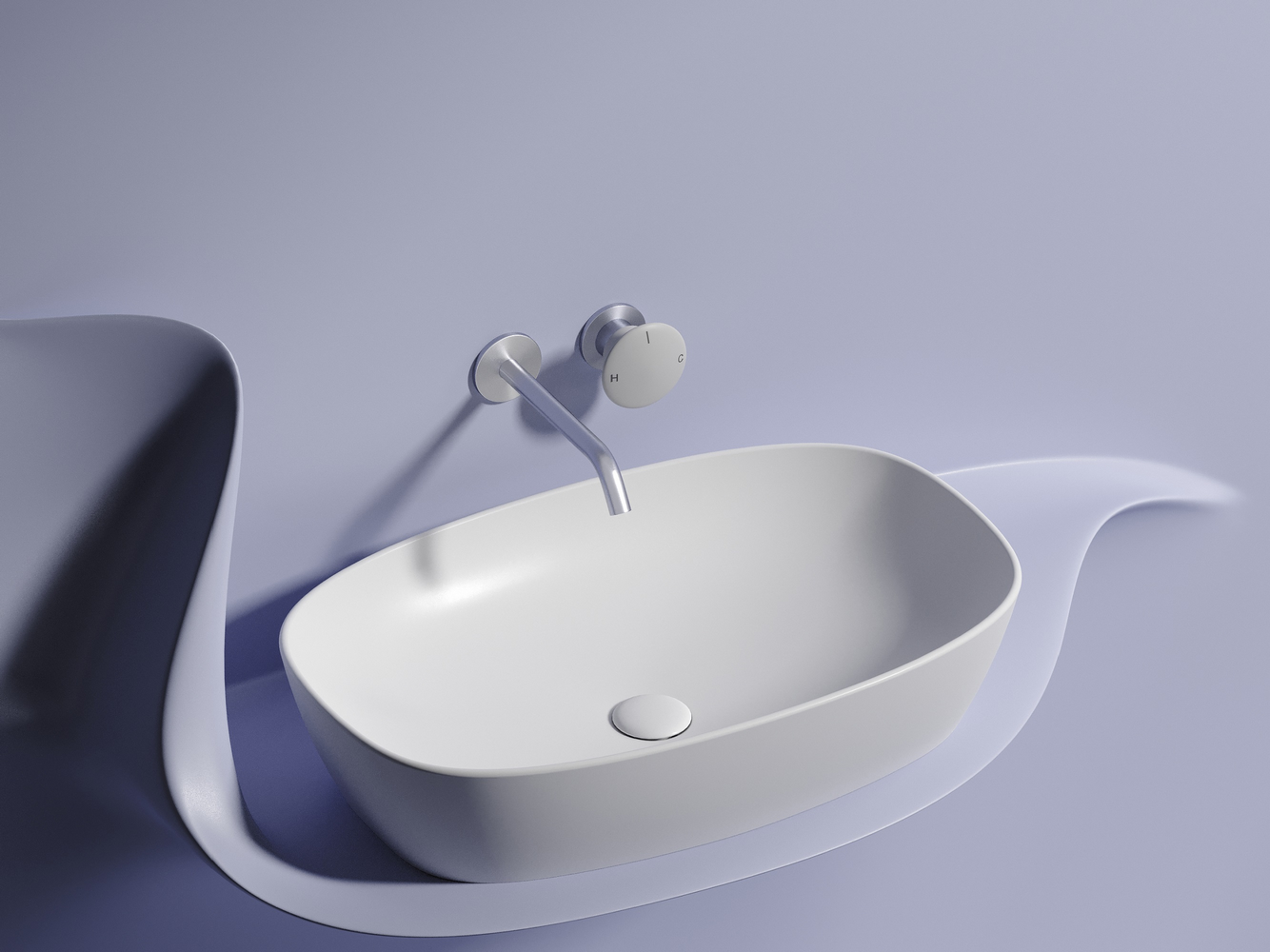 Фото Раковина Ceramicanova Element CN6049MW накладная 61 × 38,5 × 14 см, белый матовый