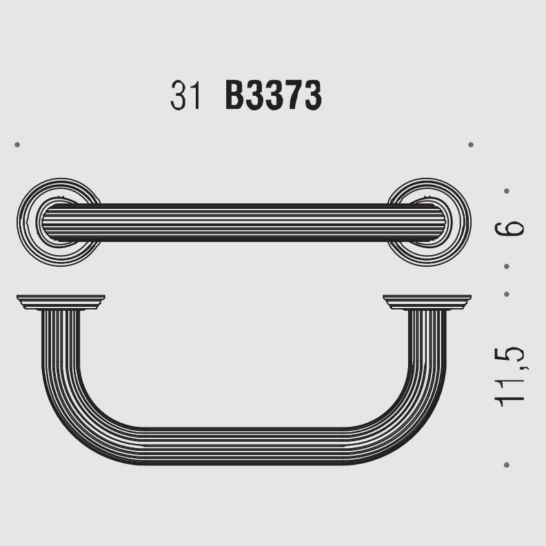 Фото Поручень Colombo Hermitage B3373.CR хром глянец