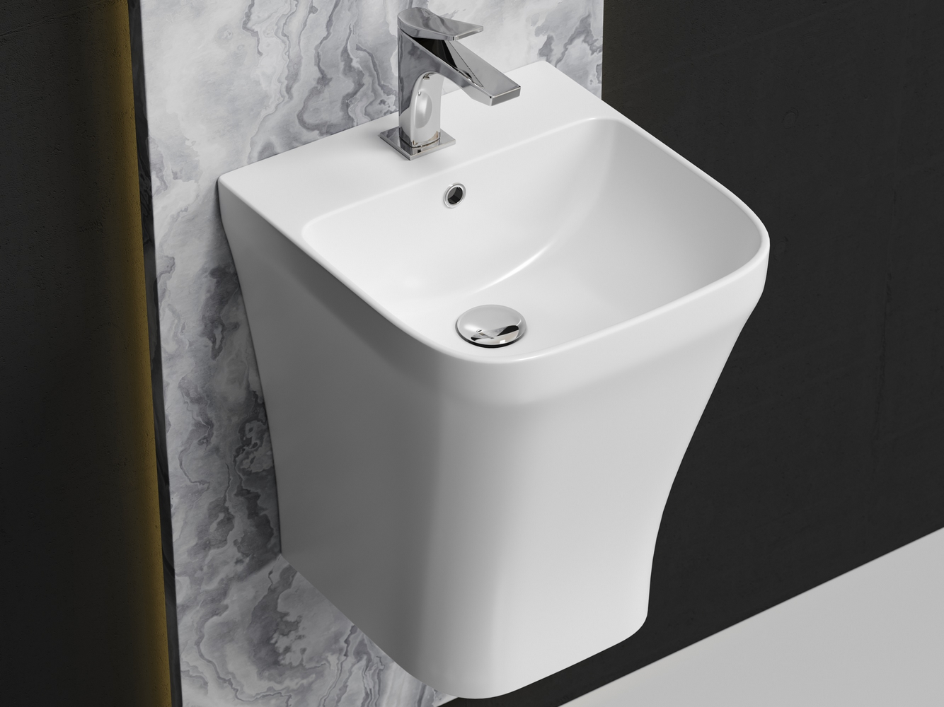 Фото Раковина Ceramicanova Dion CN6067 напольная 36,5 × 40 × 45,5 см, белый глянцевый