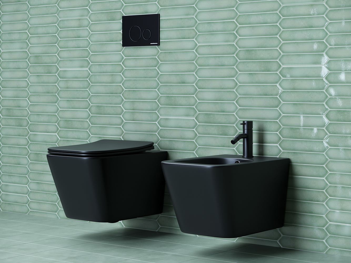 Фото Биде Ceramicanova Metric CN3008MB подвесное, черный матовый