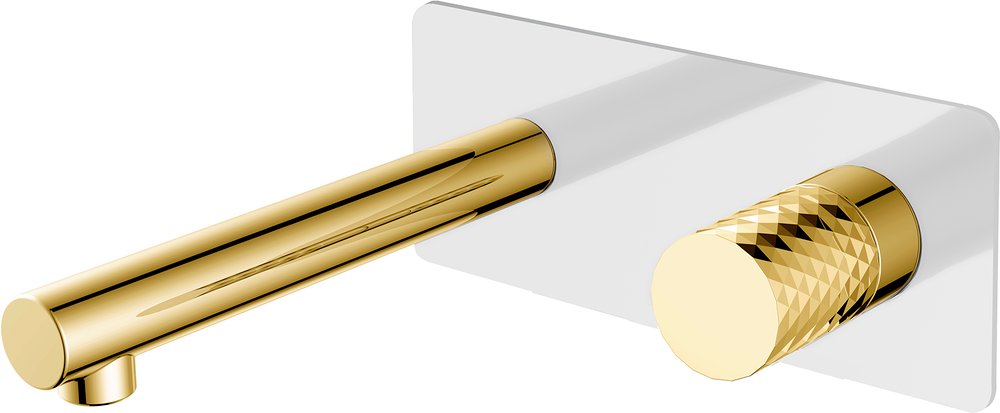Фото Смеситель для раковины Boheme Stick 125-WG золото/белый