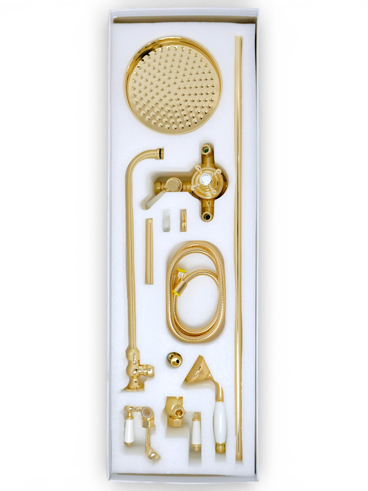 Фото Душевая стойка Migliore King 32880 с термостатом, золото глянец