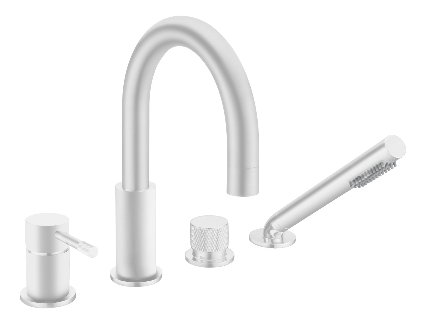 Фото Смеситель на борт ванны Boheme Uno 460-MW белый матовый