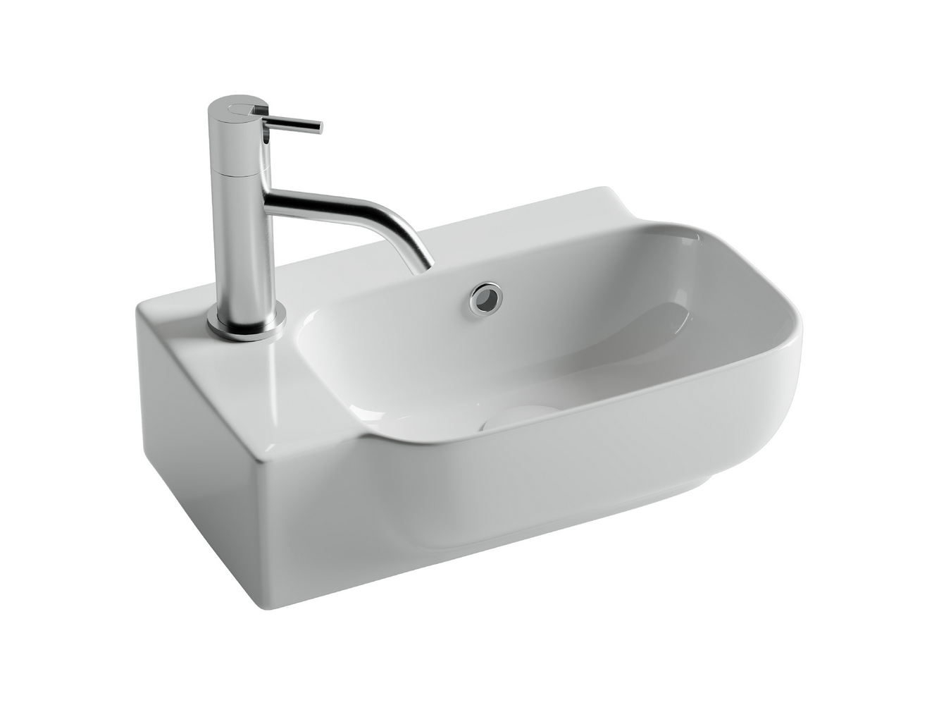 Фото Раковина Ceramicanova Element CN6074R подвесная 40,3 × 24,9 × 14 см, белый глянцевый