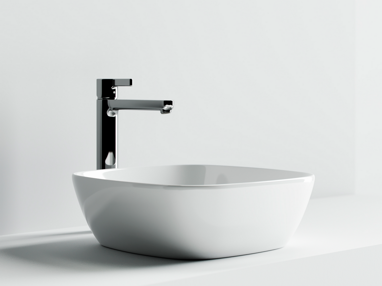 Фото Раковина Ceramicanova Element CN5006 накладная 40 × 40 × 14 см, белый глянцевый