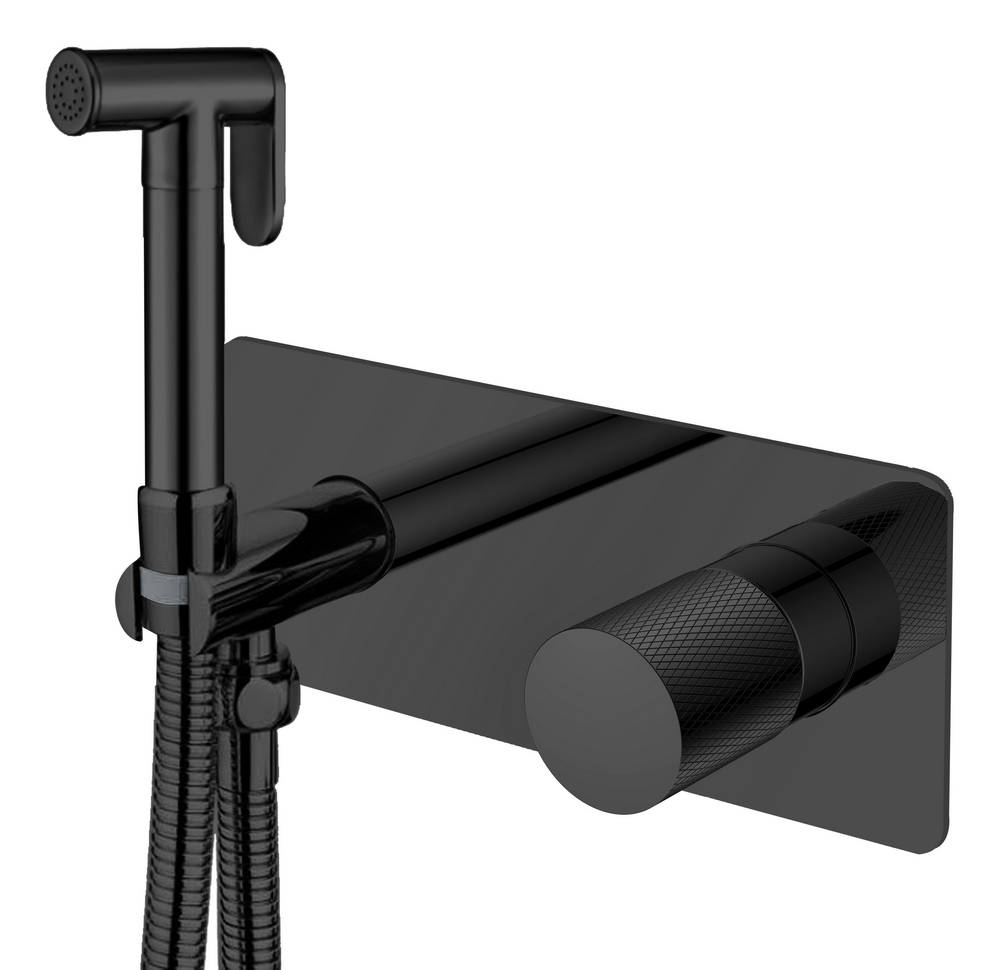 Фото Гигиенический душ Boheme Stick 127-BB.2 со смесителем черный матовый