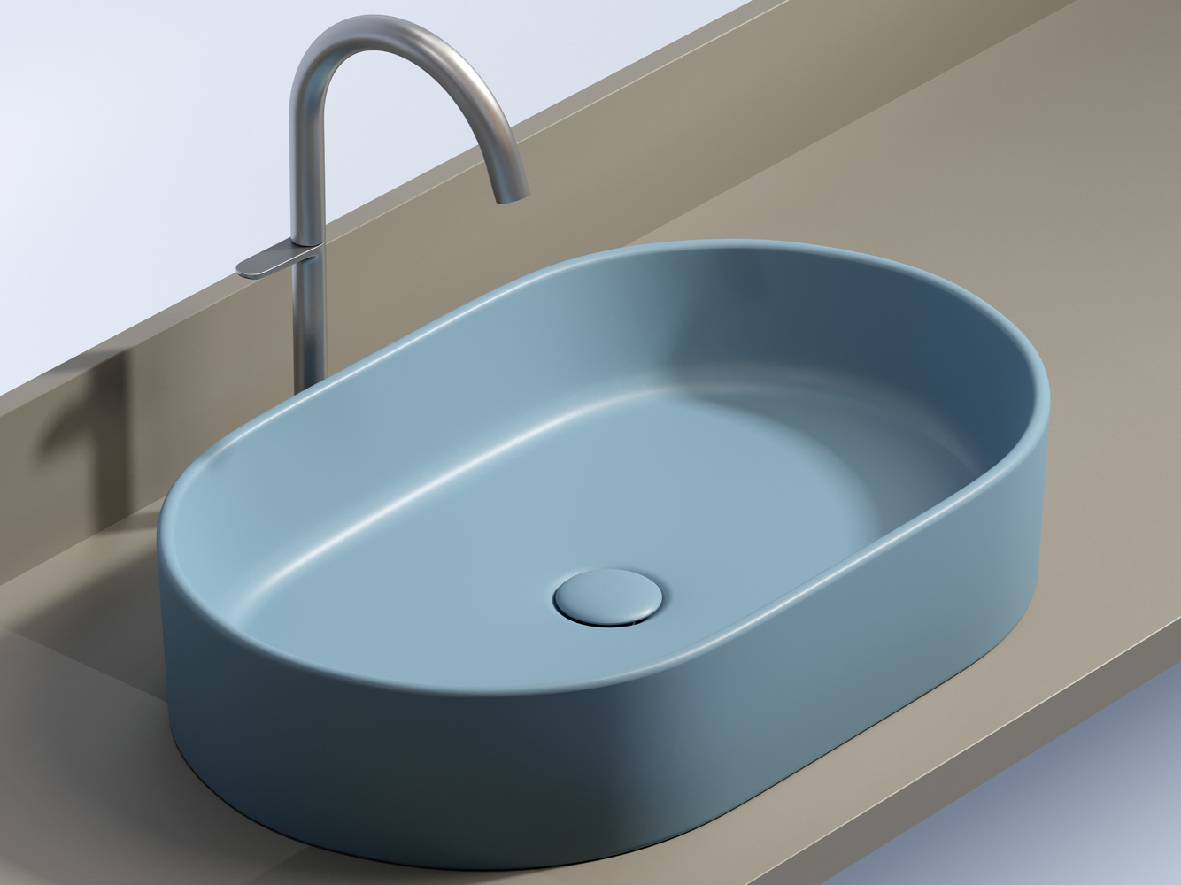 Фото Раковина Ceramicanova Element CN6048ML накладная 60 × 38,5 × 12,2 см, голубой матовый