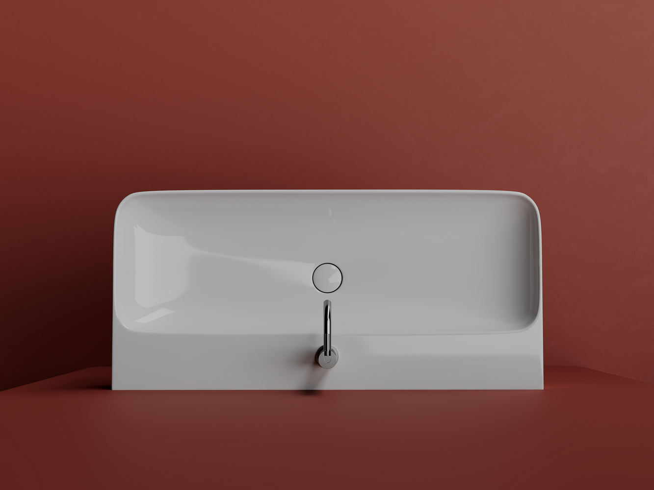 Фото Раковина Ceramicanova Aura CN2007 подвесная 102 × 47,6 × 14 см, белый глянцевый