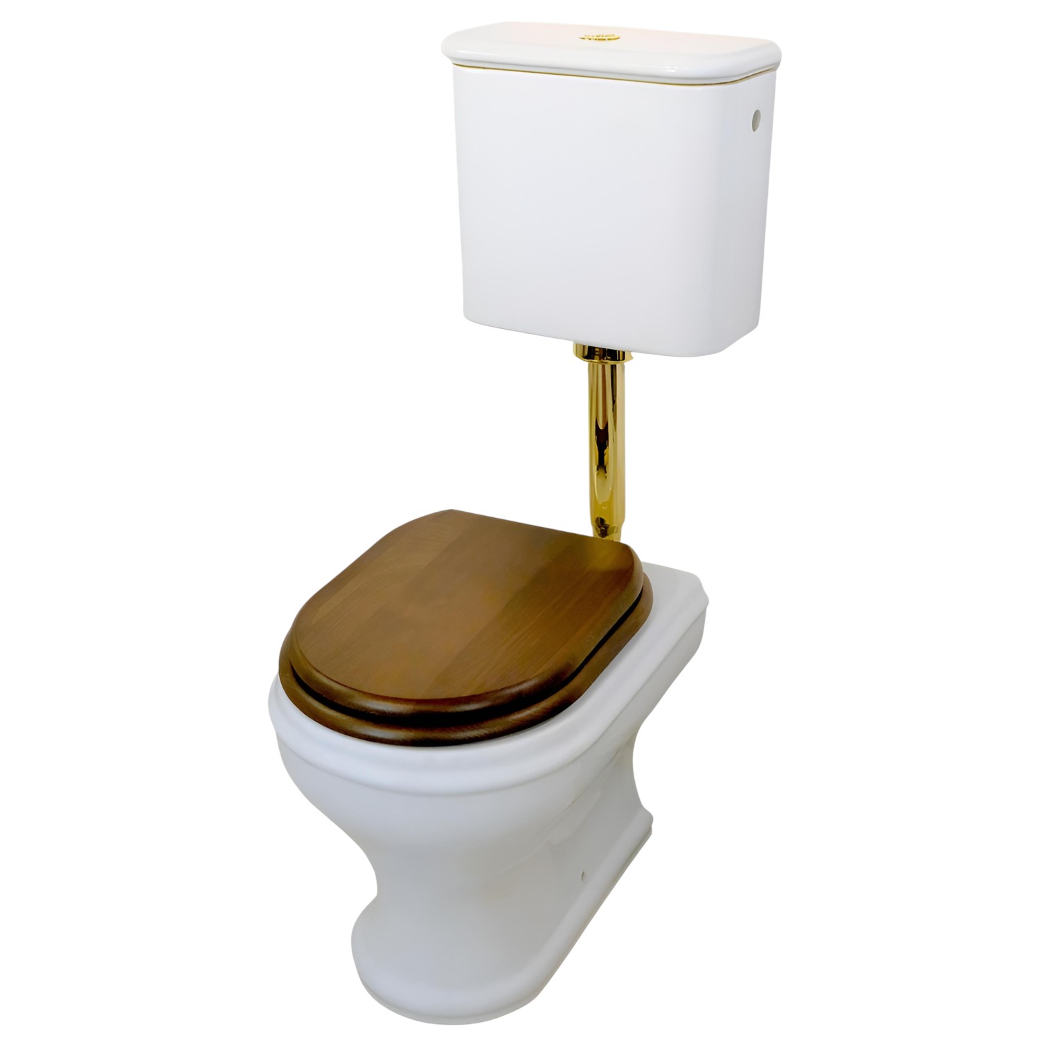 Фото Унитаз Migliore Charme 36378 со средним бачком кнопка золото глянец, выпуск универсальный