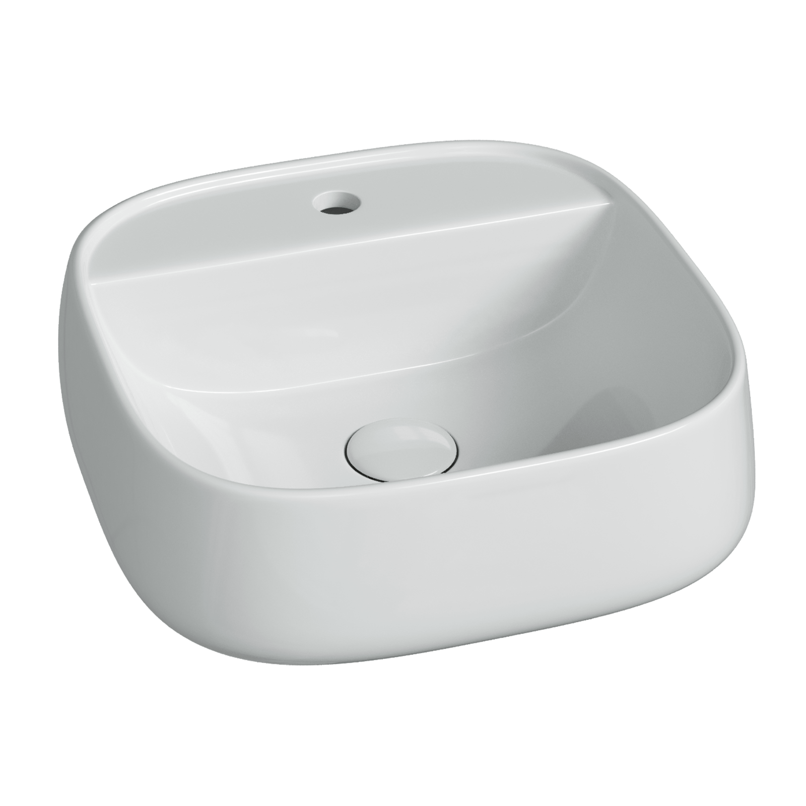 Фото Раковина Ceramicanova Fonte CN5052 накладная 40 × 40,5 × 13 см, белый глянцевый