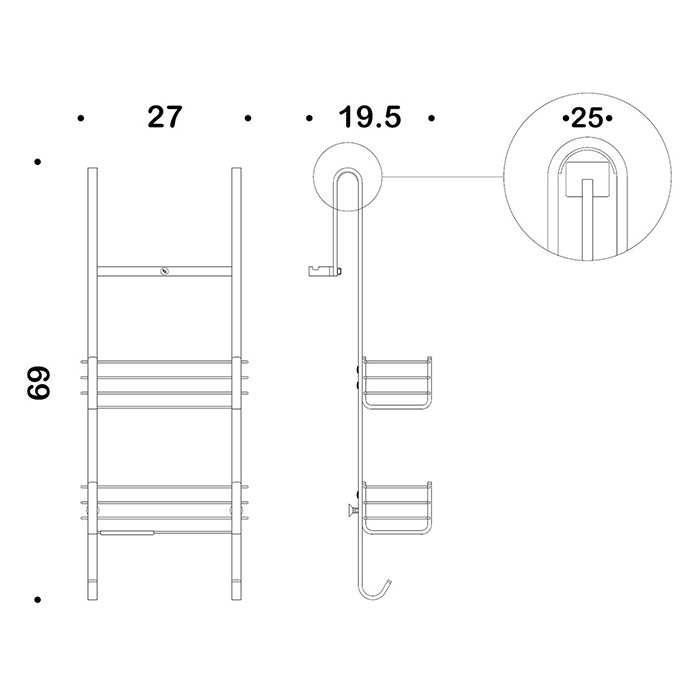 Фото Полка Colombo Complementi B9634.NM подвесная черный матовый