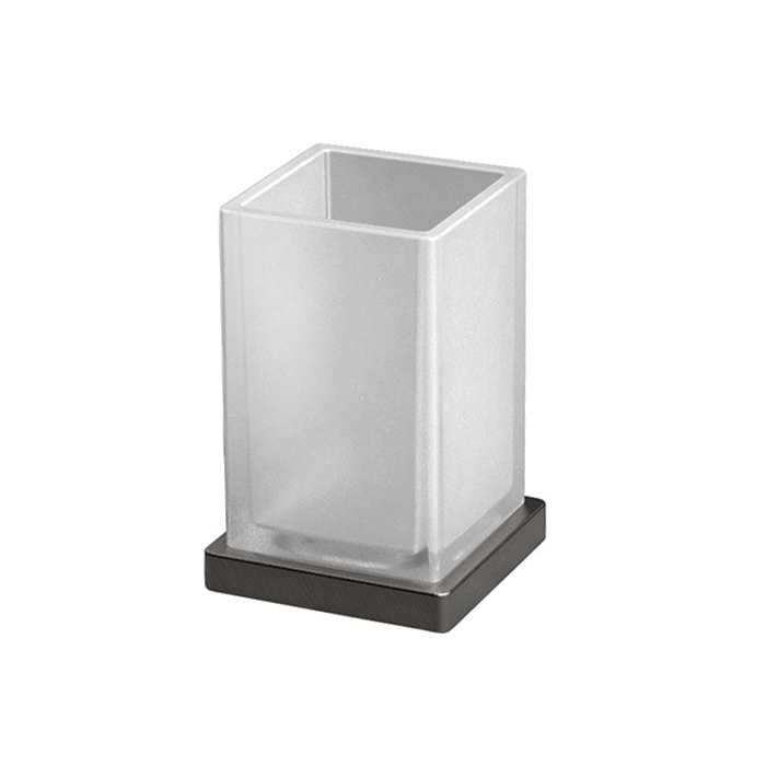 Фото Стакан Colombo Look B1641.GM-VAN настольный графит матовый/стекло матовое