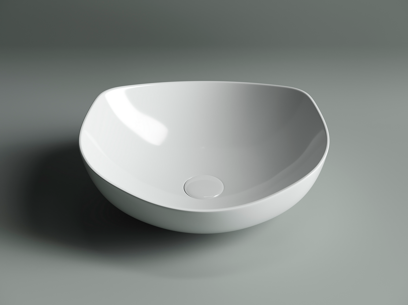 Фото Раковина Ceramicanova Element CN5017 накладная 42 × 38,5 × 14,5 см, белый глянцевый