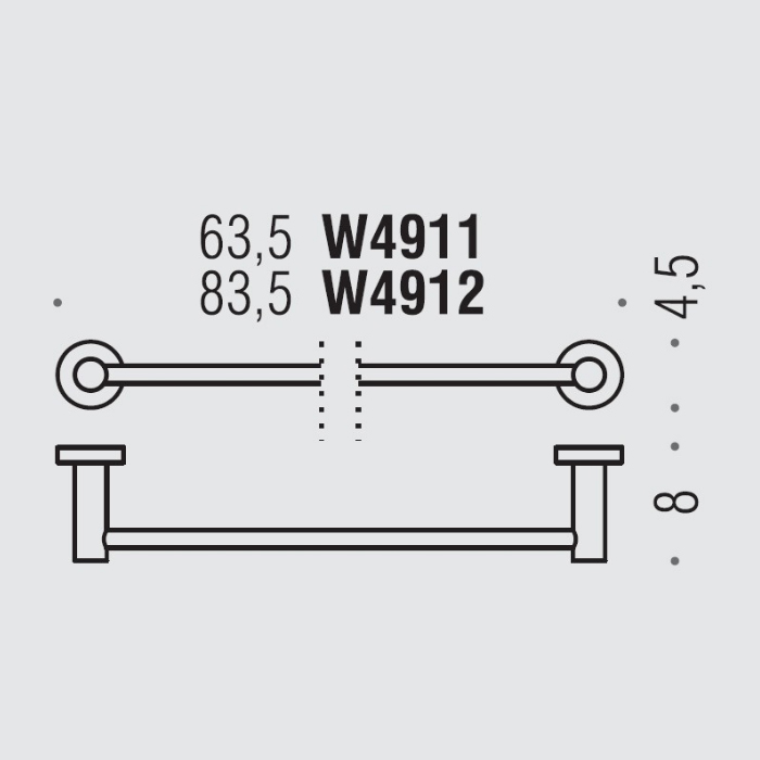 Фото Полотенцедержатель Colombo Plus W4911.GL подвесной графит глянец L 63,5 см