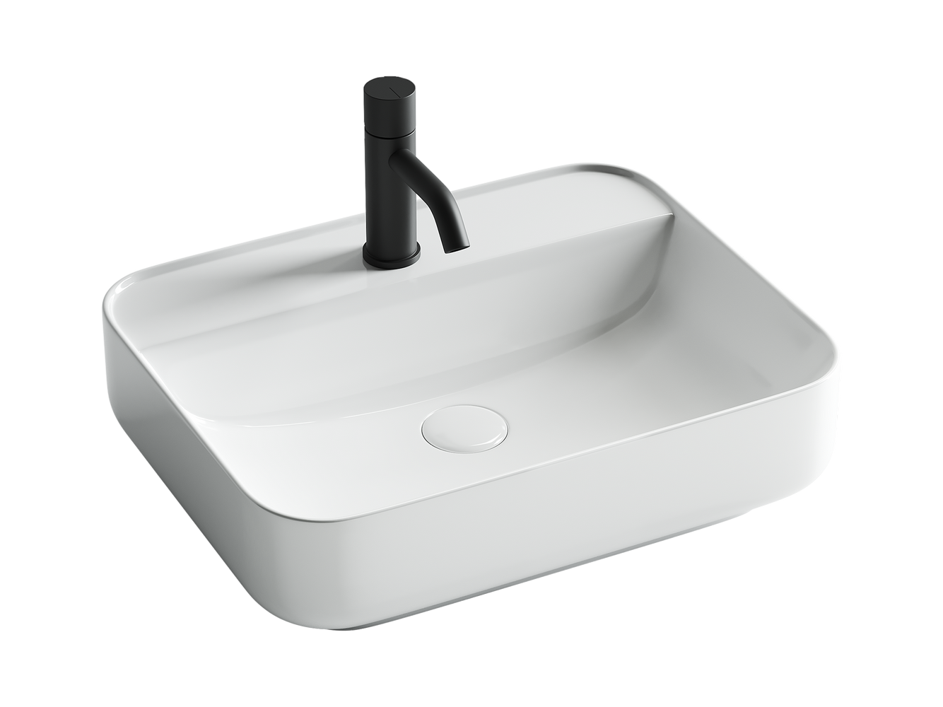 Фото Раковина Ceramicanova Element CN5015 накладная 50 × 40 × 14 см, белый глянцевый