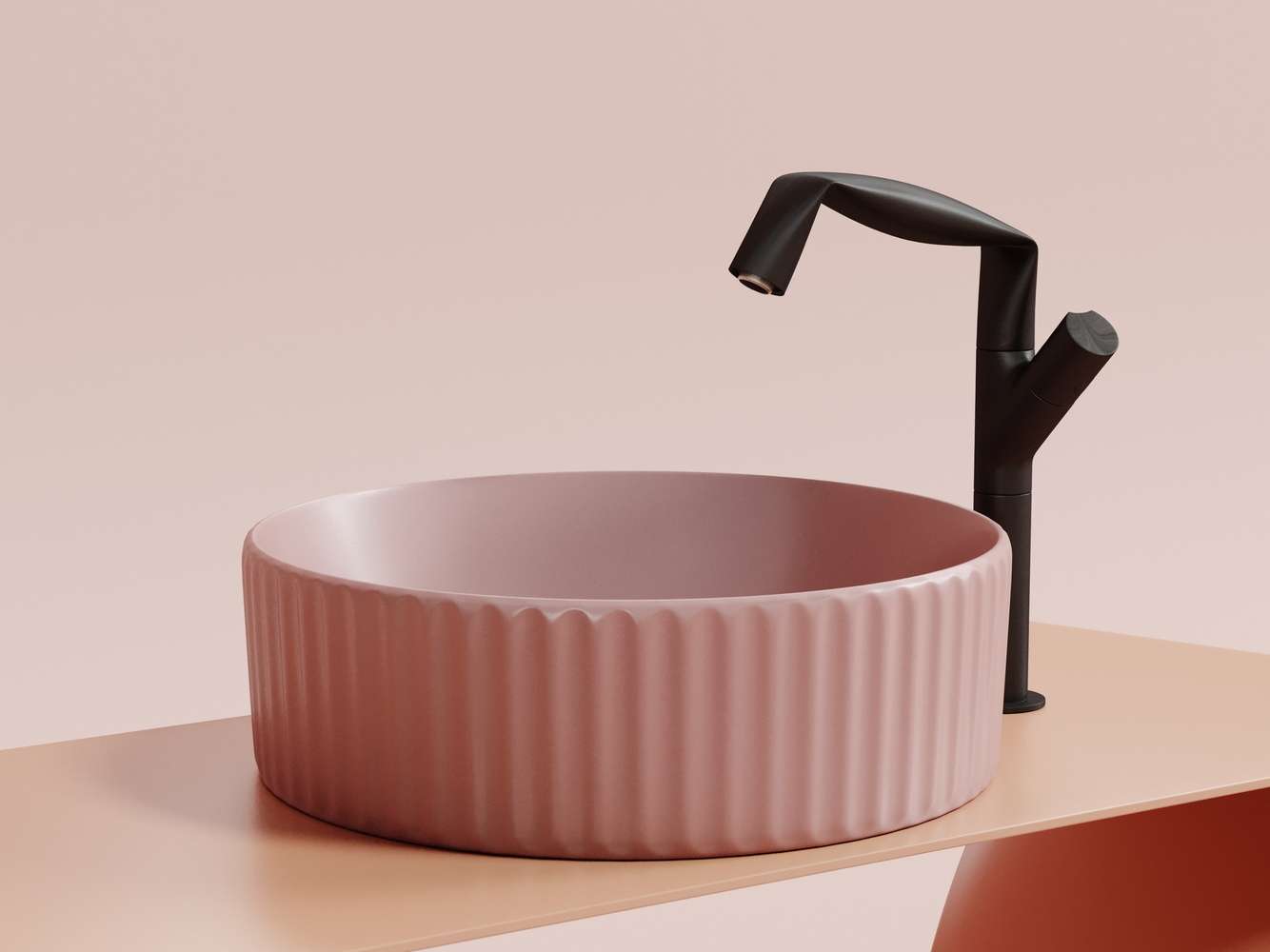 Фото Раковина Ceramicanova Element CN6057MP накладная 36 × 36 × 11,5 см, розовый матовый