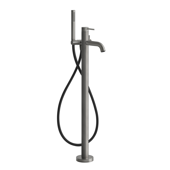 Фото Смеситель Gessi Gessi316 54028#239 напольный для ванны, нержавеющая сталь браш