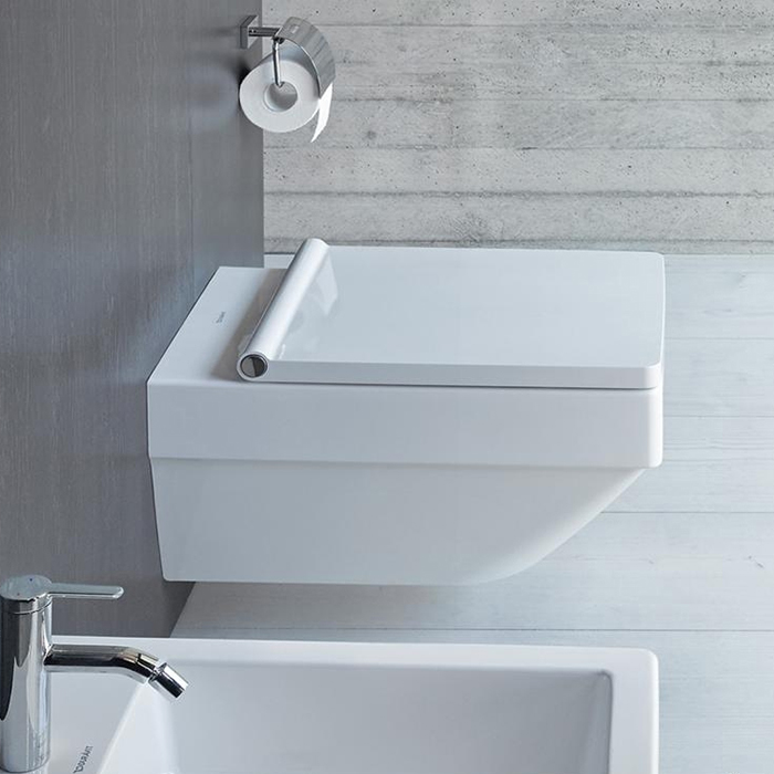 Фото Унитаз подвесной Duravit Vero Air 2525090000, безободковый, без сиденья, белый глянцевый