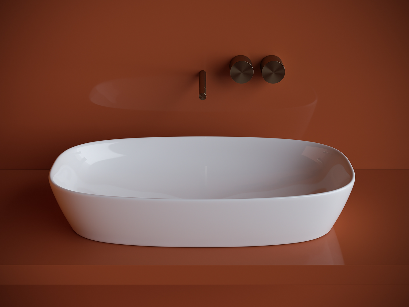 Фото Раковина Ceramicanova Element CN5040 накладная 70 × 37,5 × 14 см, белый глянцевый