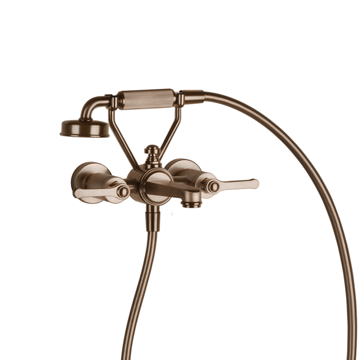 Фото Смеситель Gessi Venti20 65113#708 для ванны с душем, медь браш pvd
